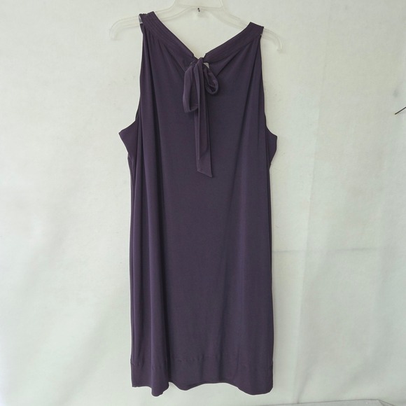 Taylor Dress Womens Plus Size 18W Purple Sleeveless Floral Embellished Bow Back - Picture 3 of 9
